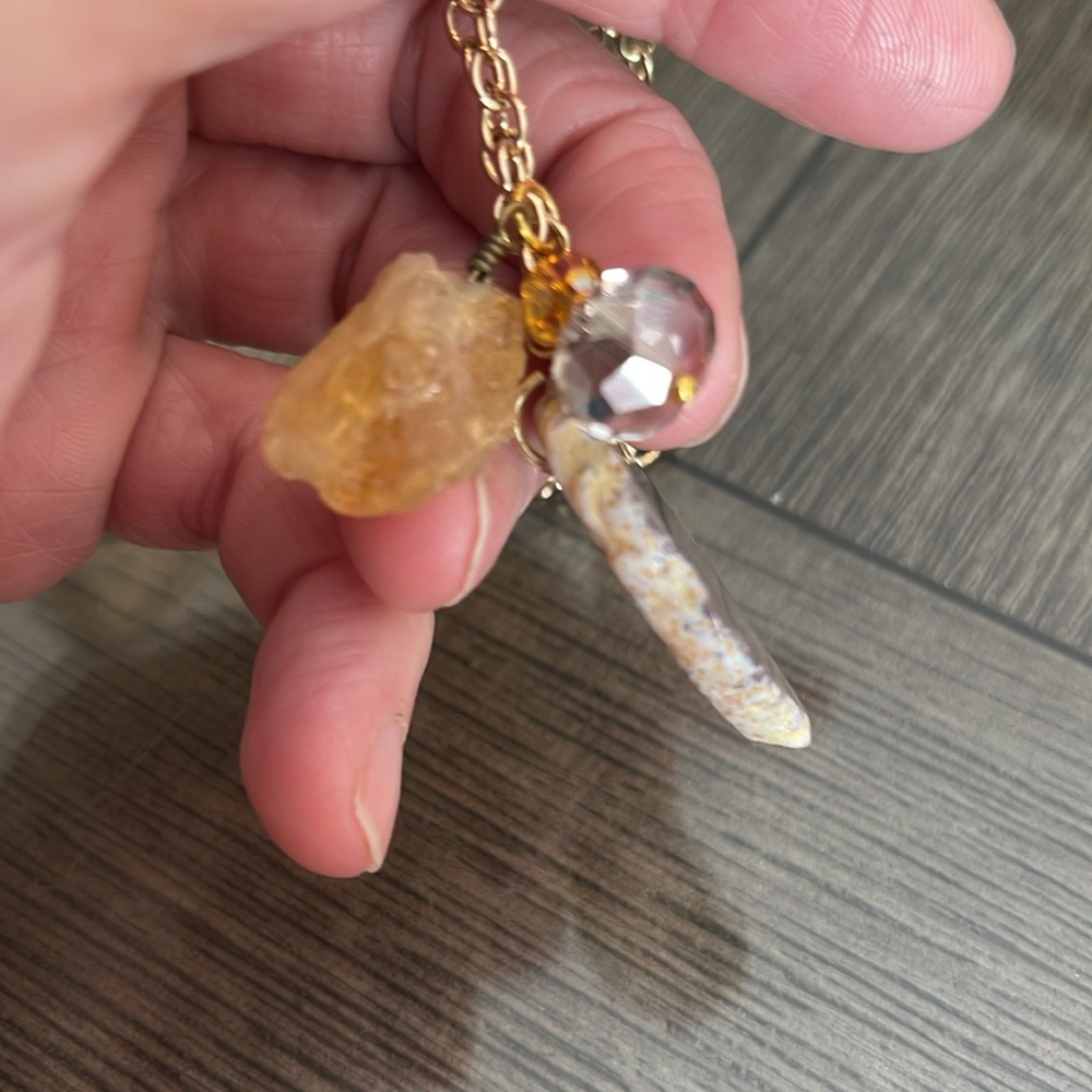Barse Stone & Crystal Elegant Gold-tone Charm Necklace - Picture 12 of 15